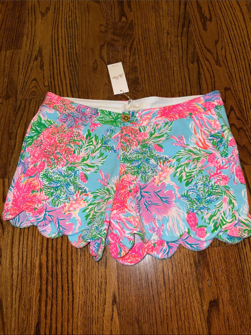 Lilly Pulitzer buttercup knit short celestial blue Cay to my heart size 12 NWT